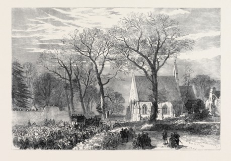 THE LATE EMPEROR NAPOLEON III: FUNERAL PROCESSION APPROACHING THE CHAPEL, CHISELHURST, 1873