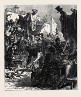 MADRID: BUYING ARMS IN THE RASTRO, SPAIN, 1873
