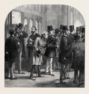 A DIVISION IN THE HOUSE OF COMMONS: MEMBERS PASSING THE TELLERS, 1873