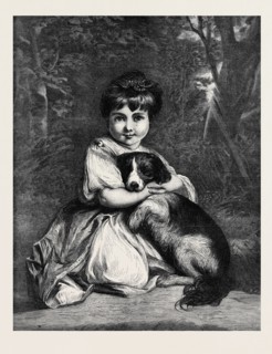 "LOVE ME, LOVE MY DOG" (MISS BOWLES), BY SIR JOSHUA REYNOLD