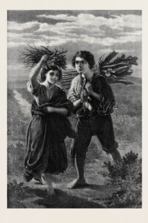 "GIPSY CHILDREN GATHERING WOOD," BY THE LATE ALFRED RANKLEY, 1873