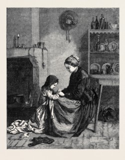"THE PRAYER" PAINTED BY EDWARD FRERE. FROM THE EXHIBITION OF PICTURES BY MODERN ARTISTS OF THE