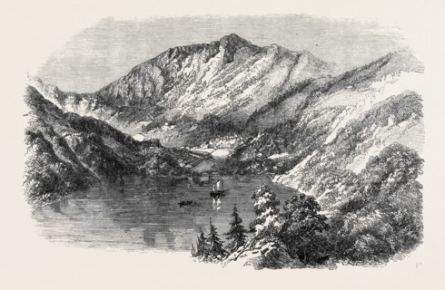 THE LAKE AND BAZAAR OF NYNEE TAL, HIMALAYA, THE REFUGE OF ENGLISH FAMILIES WHO HAVE ESCAPED FROM