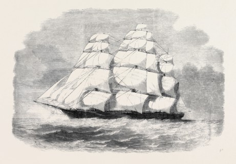 THE BLACK BALL LINE CLIPPER SHIP "JAMES BAINES,' WITH TROOPS FOR INDIA.