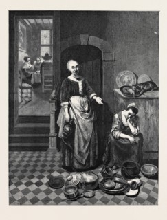 "THE IDLE SERVANT" IN THE NATIONAL GALLERY, PAINTED BY NICOLAS MAES