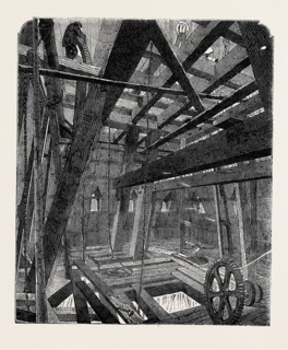 SCAFFOLDING FOR RAISING THE QUARTER BELLS IN THE CLOCK TOWER OF THE NEW HOUSES OF PARLIAMENT