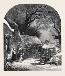 THE FIRST FALL OF SNOW, DRAWN BY BIRKET FOSTER