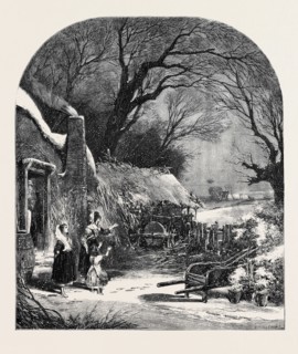 THE FIRST FALL OF SNOW, DRAWN BY BIRKET FOSTER