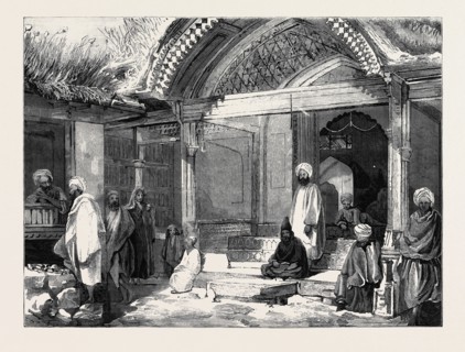 ENTRANCE TO A MOSQUE, ISLAMABAD, CASHMERE, FROM A DRAWING BY MR. W. CARPENTER, JUN.