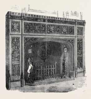 THE NEW HOUSES OF PARLIAMENT, FIREPLACE IN THE STATE DINING ROOM OF THE SPEAKER'S RESIDENCE