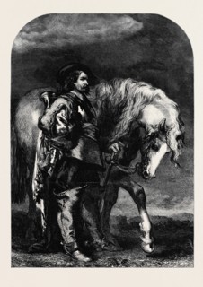 "THE TRUMPETER" BY JOHN GILBERT, IN THE EXHIBITION OF THE SOCIETY OF PAINTERS IN WATER COLOURS