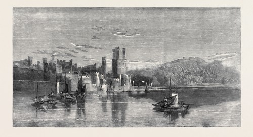 "CARNARVON CASTLE, NORTH WALES" A PAINTING BY EDWARD RICHARDSON, IN THE EXHIBITION OF THE NEW