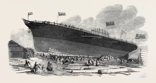LAUNCH OF WEST INDIAN STEAMER "AMAZON," AT BLACKWALL, ON SATURDAY