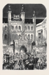 ARRIVAL OF HER MAJESTY AT THE GUILDHALL, ROYAL VISIT TO THE CITY