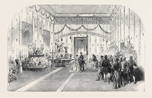STATE VISIT TO THE ROYAL ITALIAN OPERA, HER MAJESTY'S RETIRING ROOM