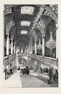 GREAT EXHIBITION FETES AT PARIS, HOTEL DE VILLE, THE GRAND STAIRCASE