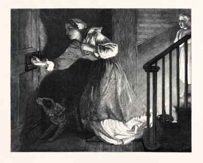 "THE WELL-KNOWN KNOCK," BY R. CARRICK, IN THE EXHIBITION AT THE FRENCH GALLERY, PALL MALL, LONDON,