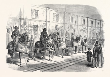 THE MEYRICK COLLECTION OF ARMOUR  IN THE SOUTH KENSINGTON GALLERY, LONDON, UK, 1869