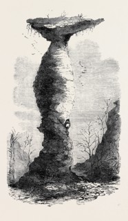 THE JUG ROCK, IN SOUTHERN INDIANA, 1869
