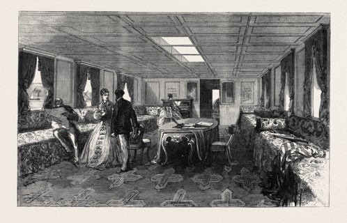 THE PRINCE AND PRINCESS OF WALES IN EGYPT: SALOON OF THE DAHABIEH, OR NILE BOAT, 1869