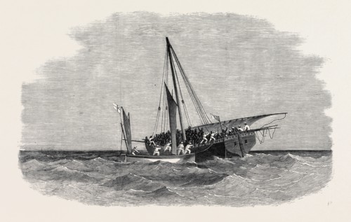 SUPPRESSION OF THE SLAVE TRADE ON THE EAST COAST OF AFRICA: THE CUTTER OF H.M.S. DAPHNE CAPTURING A