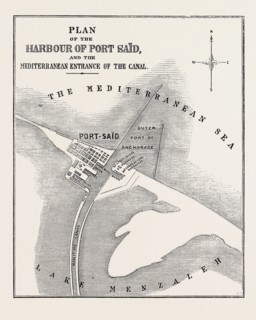 THE ISTHMUS OF SUEZ MARITIME CANAL: PLAN OF THE HARBOUR OF PORT SAÃèÂèD, AND THE MEDITERRANEAN