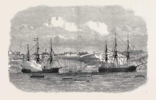 REGATTA OF BOATS OF THE CHANNEL FLEET AT LISBON, PORTUGAL, 1869