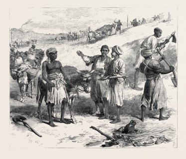 THE ISTHMUS OF SUEZ MARITIME CANAL: LABOURERS REMOVING EARTH, 1869