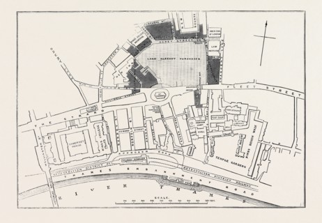 PROPOSED SITES FOR THE NEW LAW COURTS: PLAN OF MR. F. SHIELDS FOR A NEW APPROACH TO THE CAREY