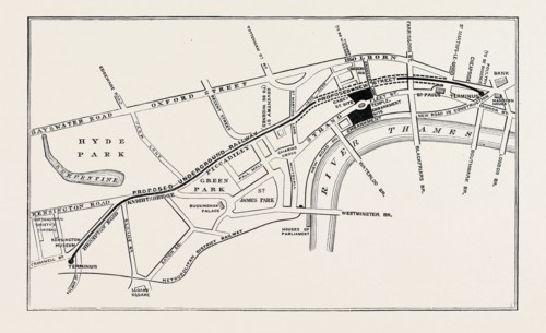 PROPOSED SITES FOR THE NEW LAW COURTS: PLAN OF MR. F. SHIELDS FOR A NEW APPROACH TO THE CAREY
