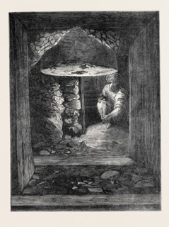THE EXPLORATIONS AT JERUSALEM: GALLERY AT THE GOLDEN GATE: COLUMN AND ROUGH WALL, 1869