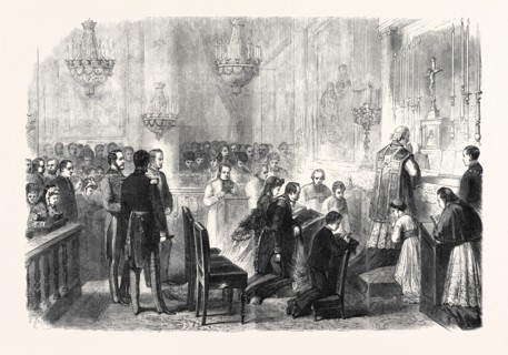 GRAND MASS IN THE CHAPEL OF THE TUILERIES, PARIS, FRANCE, 1869