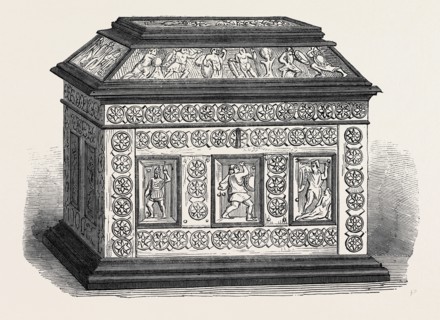BYZANTINE CASKET OF BONEWORK, SET IN EBONY