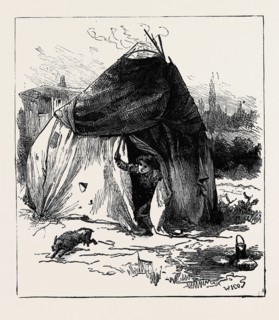 GIPSY LIFE ROUND LONDON: TENT AT HACKNEY, 1880