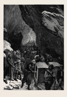 THE AFGHAN WAR: HOSPITAL DHOOLIES IN THE JUGDULLUK PASS, 1880