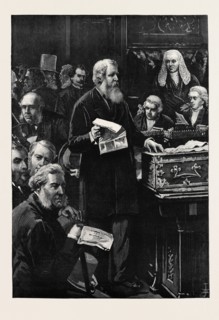 THE OPENING OF PARLIAMENT: THE CHANCELLOR OF THE EXCHEQUER SPEAKING IN THE HOUSE OF COMMONS, 1880