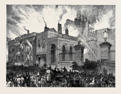 BURNING OF THE DUBLIN THEATRE, IRELAND, 1880