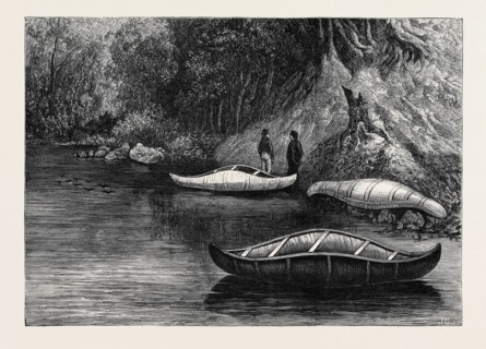 FISHING ON THE RISTIGOUCHE, IN CANADA: DRAWING BY PRINCESS LOUISE, IN THE EXHIBITION OF THE SOCIETY