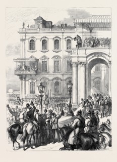 THE EMPEROR OF RUSSIA BOWING TO THE PEOPLE FROM THE SOLTYKOFF BALCONY OF THE WINTER, ST.