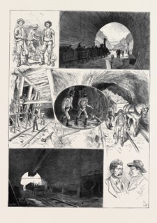 IN THE ST. GOTHARD TUNNEL: The upper Illustration, a view of the tunnel's mouth, is taken at