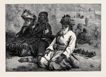 AFGHANS AT THEIR NAMAZ, 1880