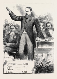 THE GENERAL ELECTION: LORD HARTINGTON AT OVER DARWEN, NORTH-EAST LANCASHIRE, 1880