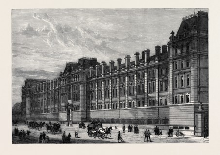 THE NEW CAVALRY BARRACKS AT KNIGHTSBRIDGE, LONDON, 1880