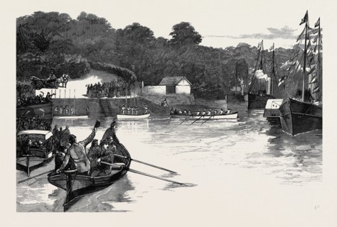 THE ROYAL VISIT TO CORNWALL: THE PRINCE AND PRINCESS OF WALES ON THE RIVER FAL, 1880