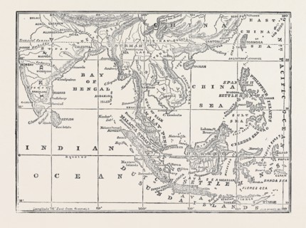 MAP OF THE STRAIT OF MALACCA, 1874