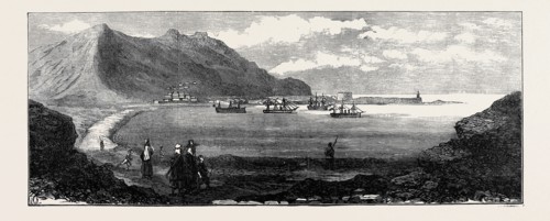 CARTHAGENA AFTER THE SIEGE: MERSEL KEBIR BAY, NEAR ORAN, WITH SPANISH VESSELS OF WAR, 1874