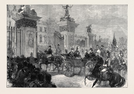 THE ROYAL ENTRY INTO LONDON: THE PROCESSION AT BUCKINGHAM PALACE, 1874