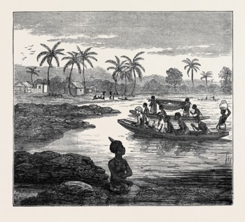 CROSSING THE SWEET RIVER, NEAR ELMINA, 1874