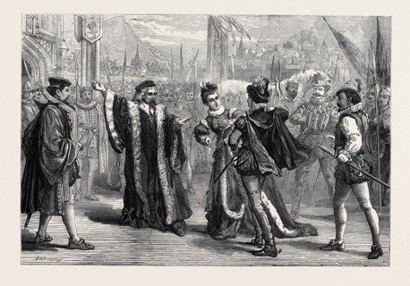 SCENE FROM "MARY, QUEEN O' SCOTS," AT THE PRINCESS'S THEATRE, LONDON, 1874