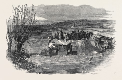 TAKING THE GLOUCESTER AND ABERYSTHWYTH MAIL-COACH OUT OF THE RIVER FROME